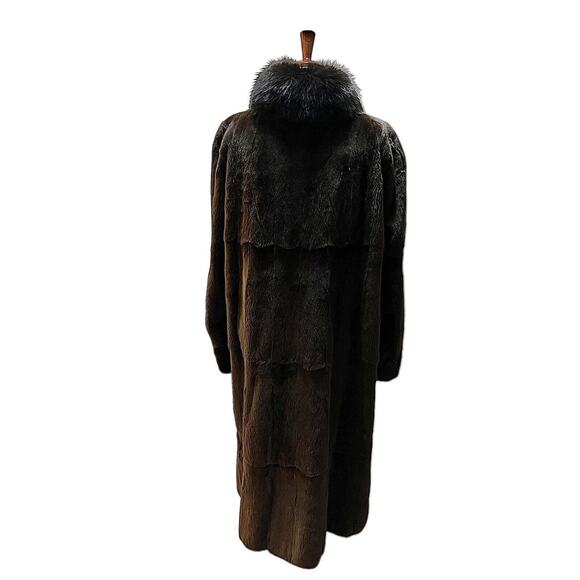 Zinman 52" Full Length Sheared Mink Fur Full Leather Reversible Coat 14 BRN/BLK - Picture 2 of 13